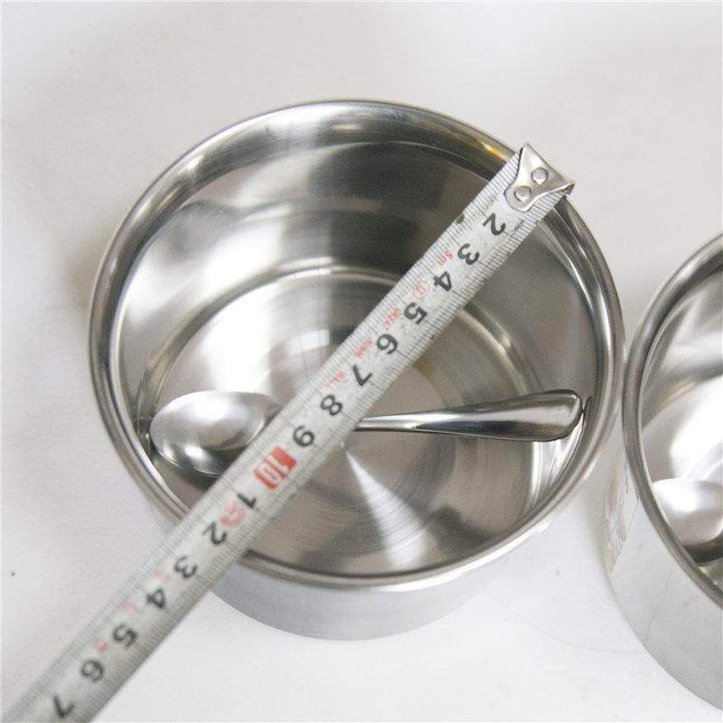 众之亿不锈钢圆格加厚大号调料盒4格6味8味盒带盖留样盒方盒调料