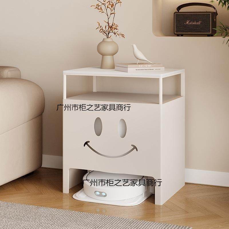 扫地机上方置物架带轮子扫地机器人基站遮挡柜隐藏收纳柜沙发边柜