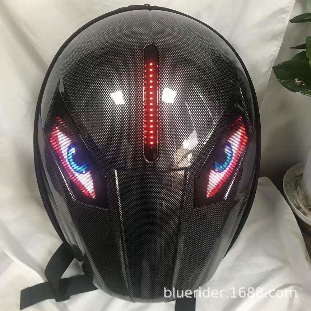 LED新款户外骑士背包屏 网红背包LED走字屏 双肩书包走字屏推广