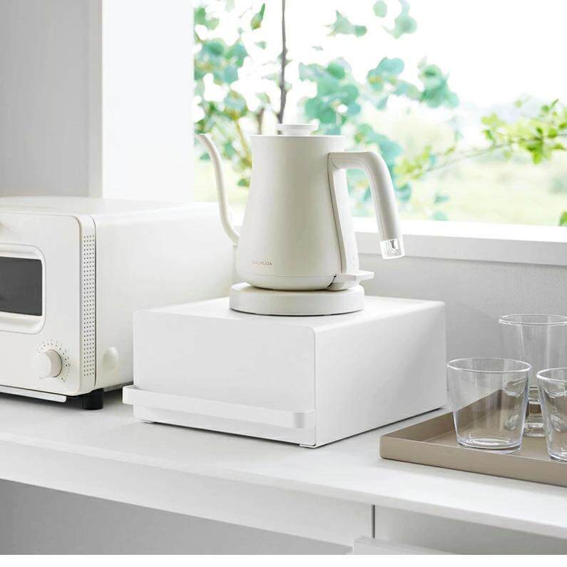 日式咖啡机底座带抽屉收纳架高档吧台置物架咖啡茶包铁艺收纳架子