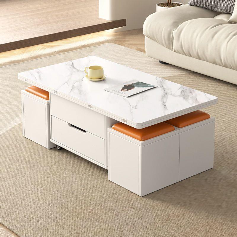 多功能升降几餐桌两户ETD用小型现代简约奶油风客折厅家茶具伸缩