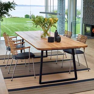 复古l工业风美式 oft实木办公桌会117议桌长形现桌长方代简约铁艺