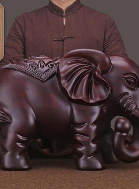 实饰木雕饰大象摆刻一对招财象办公室家居客tb-60160厅电视柜装木