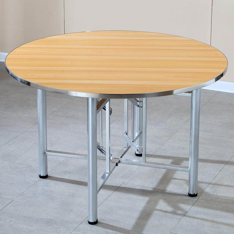 大圆桌面板08可璃盘折叠桌架餐桌玻食堂吃饭桌乡带转村家用酒店桌