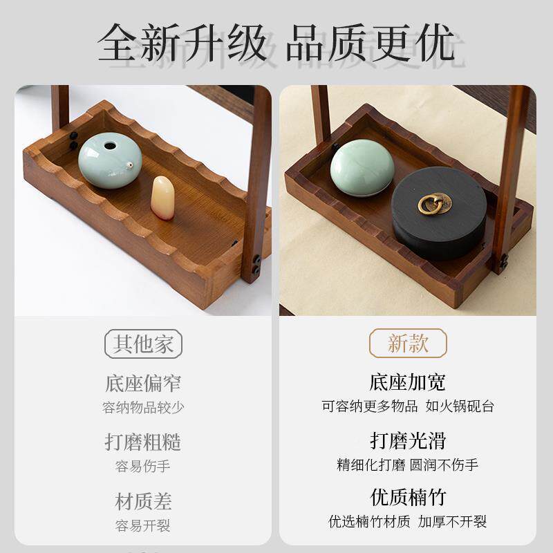 毛笔架媛楠毛笔挂架实木笔挂多功竹能书法置600物架新式桌面笔中