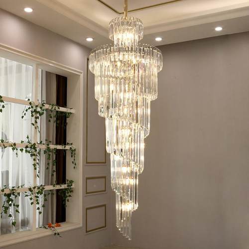 楼梯吊灯长吊灯式楼旋转酒店大9119堂厅工程复别墅客中空水轻奢晶