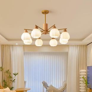 原木客厅吊灯餐厅灯日式奶油风民宿灯饰复古风饭店商铺灯卧室灯具