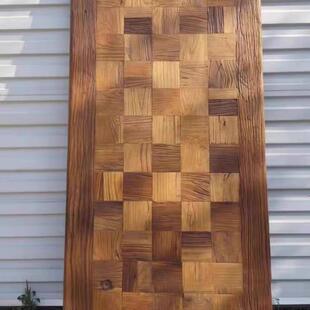 老榆木风化拼花大板复古风化板实木桌面板民宿酒店茶桌茶台桌面板