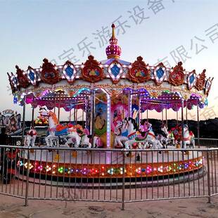网红豪华旋转木马游乐设备新款大型儿童游乐场室内外豪华转马