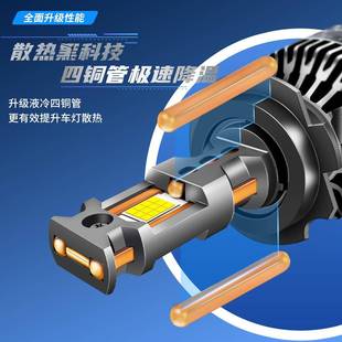 100W四铜管led车灯h7大功率h1h11超亮h4汽车led大灯12V24V通用灯