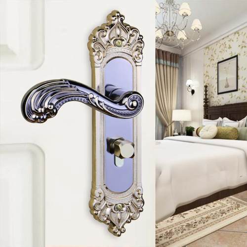 基亚欧式钛黑金室内门锁铝合金静音机械实木门锁具执手锁房门锁具