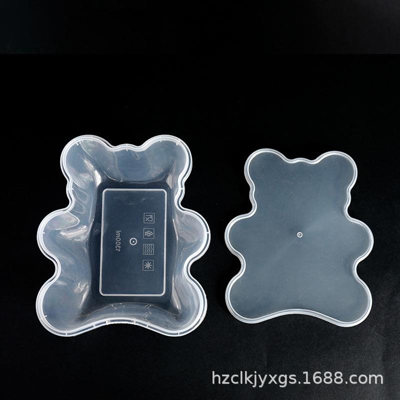 1300ml大熊猫锁扣盒芋圆水果捞烧仙草甜品蛋糕打包盒