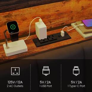 现代家用卧室床具皮质靠背床床头翻盖式收纳上层置物隔层大床