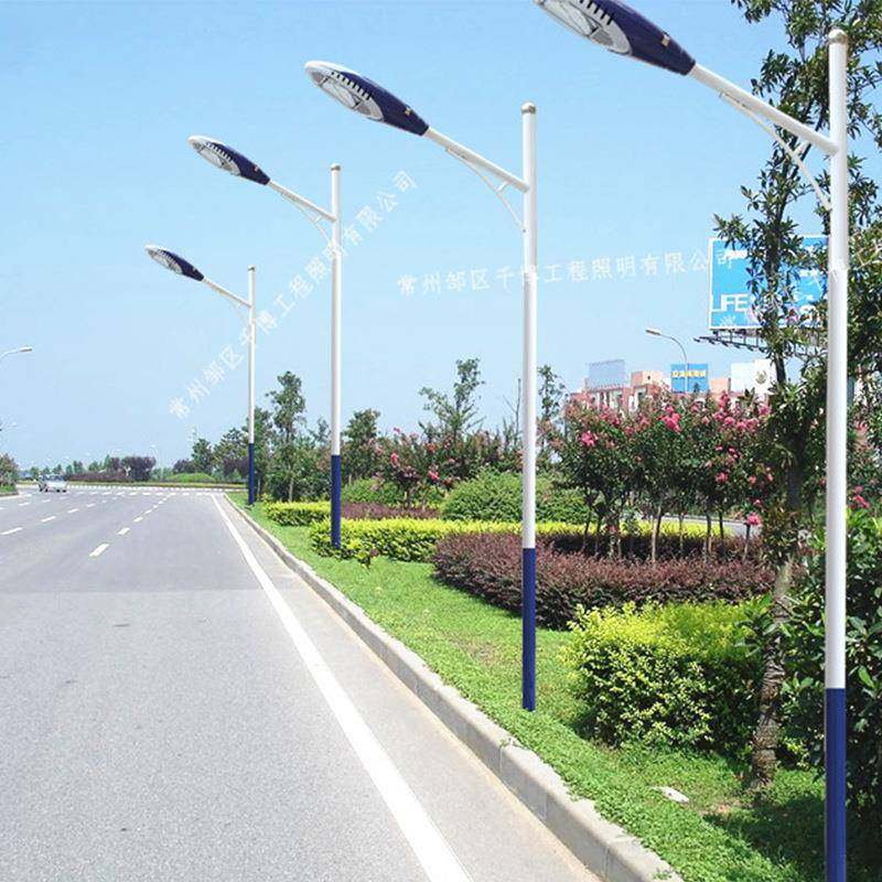 LED市电路灯户外市政道路照明高杆灯5米超亮高杆双头单臂市电路灯
