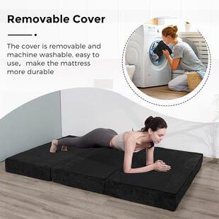 可折叠三折垫单人床垫体操垫高密度海绵榻榻米加厚午休床垫子