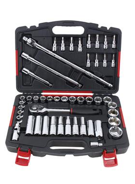 力易得48件12.5MM公制套筒组套机修工具套装E1218