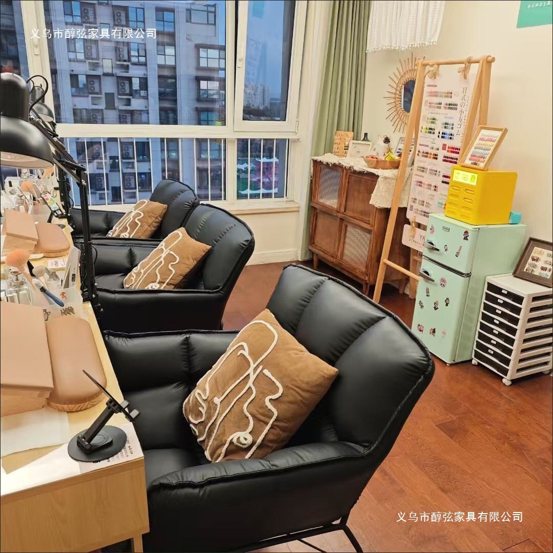 美甲椅商场售楼处办公室轻奢休闲沙发椅美式单人沙发椅网红商务椅