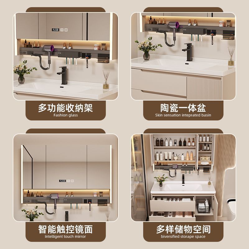 吊柜木质浴室柜卫生间壁柜地柜洗脸家用简约洗手池陶瓷一体盆
