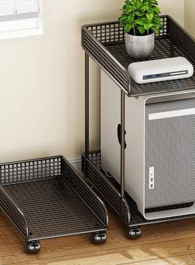 主支机架可移动托台式电CBQ下脑桌滑轮放置物架机箱柜底座托盘架