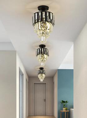帽轻奢过道走玄灯关led水44994晶吸顶简约廊现代衣间厨房阳台灯具