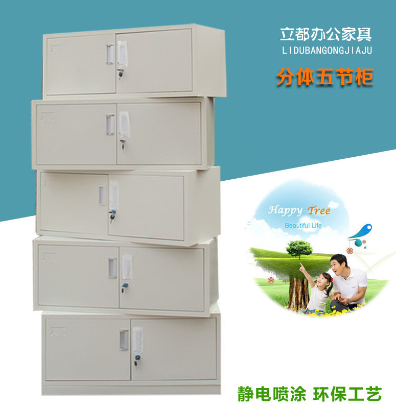 办公室钢制文件柜财务资料柜铁皮储物柜分体五节档案柜凭证柜带锁