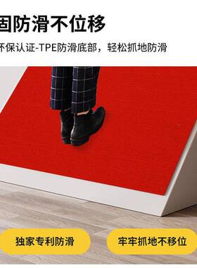 家用红色地入户门门口进MNE门喜庆垫中式防可地裁剪脚垫垫滑地毯