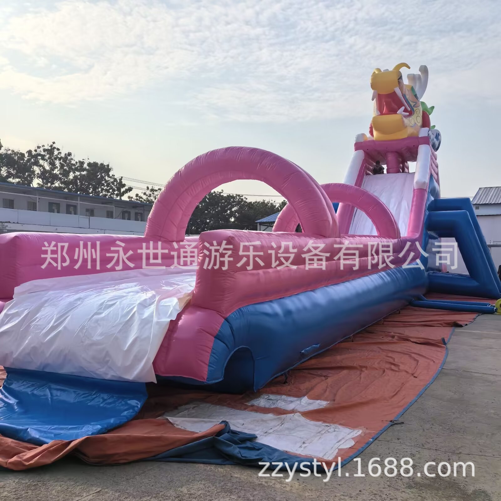 暑期热卖儿童亲子充气水滑梯