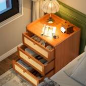 编藤创床头简约家用意客厅式 沙发边几置物架卧室THI床头柜抽屉收