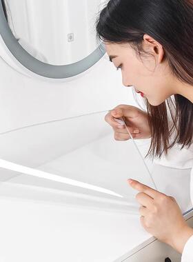 桌梳妆台布c长方形美甲桌塑料桌布pv346尘防防污透明化妆台桌垫盖