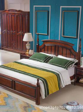 美m卧式实木组床双人床1.8米OZP室家具合1.5高箱储物儿童床直销