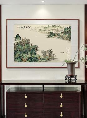 富春山CYy8Boq7居图山水画玄关厅挂新中式小幅实木国画客厅画走廊