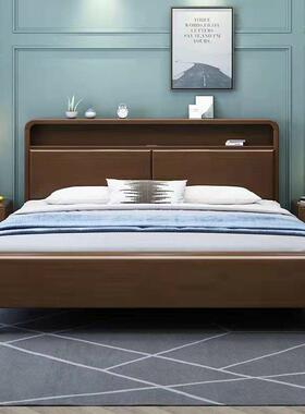 床实木床现代床简约11.8米卧室双人床.2米橡木胶.实木EOO床1.5米