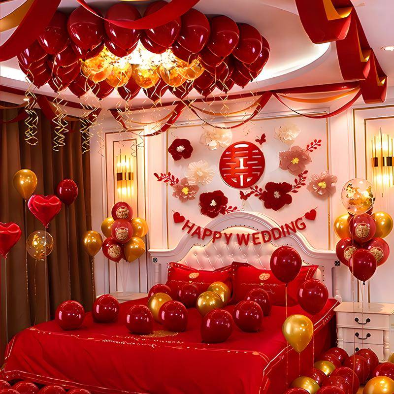 浪结漫婚房布置套装婚庆用品大全创气卧室新房场景意520装饰拉花