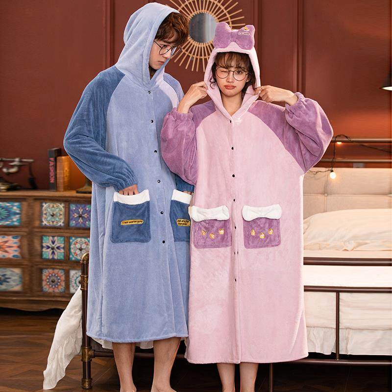 浴袍女吸水速干冬加厚男款儿可情穿可裹式浴巾珊VTP瑚绒侣冬季童