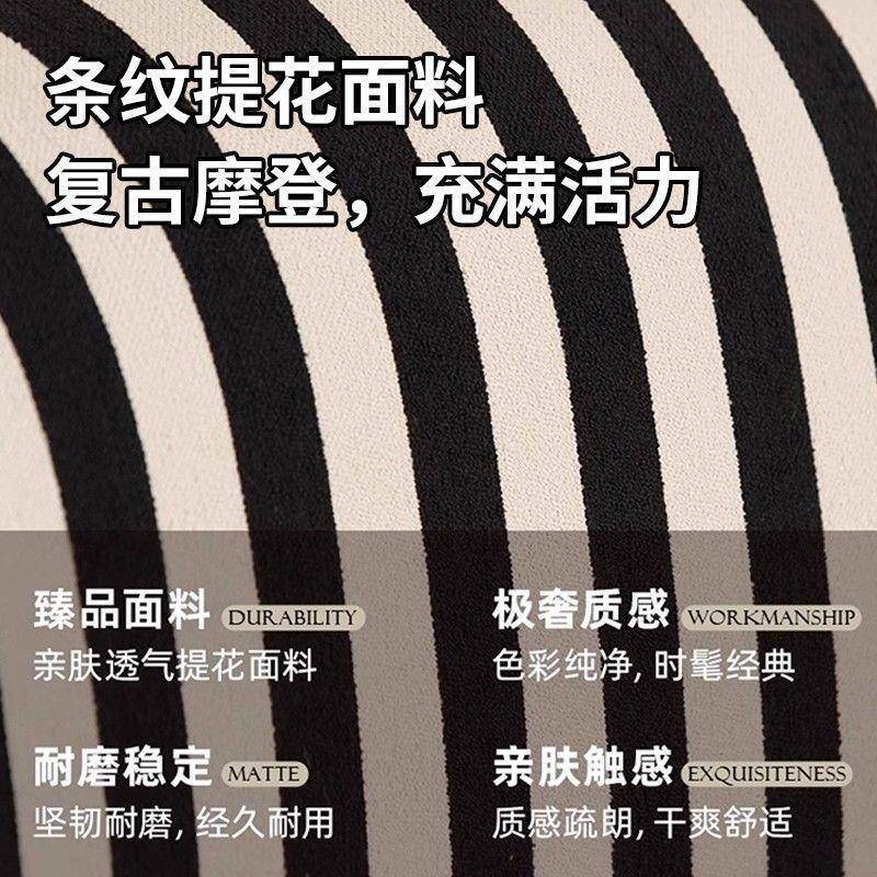 雪尼尔黑白美式中古1.米布艺5床主卧现代风简约家用81.米床ATW实
