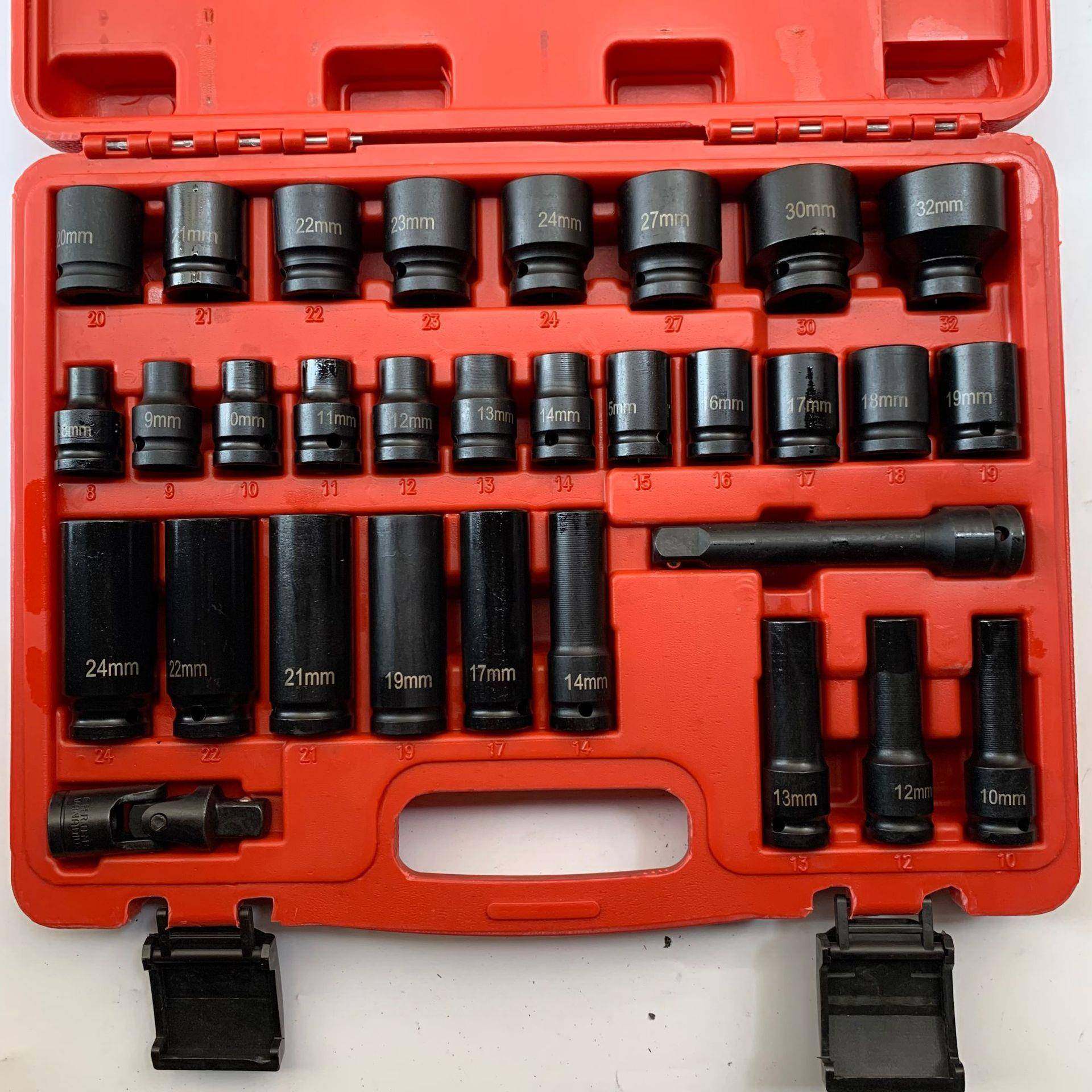 小风套筒炮拓士1/2重型加旋厚力加长具电动扳手工具六角套32套长