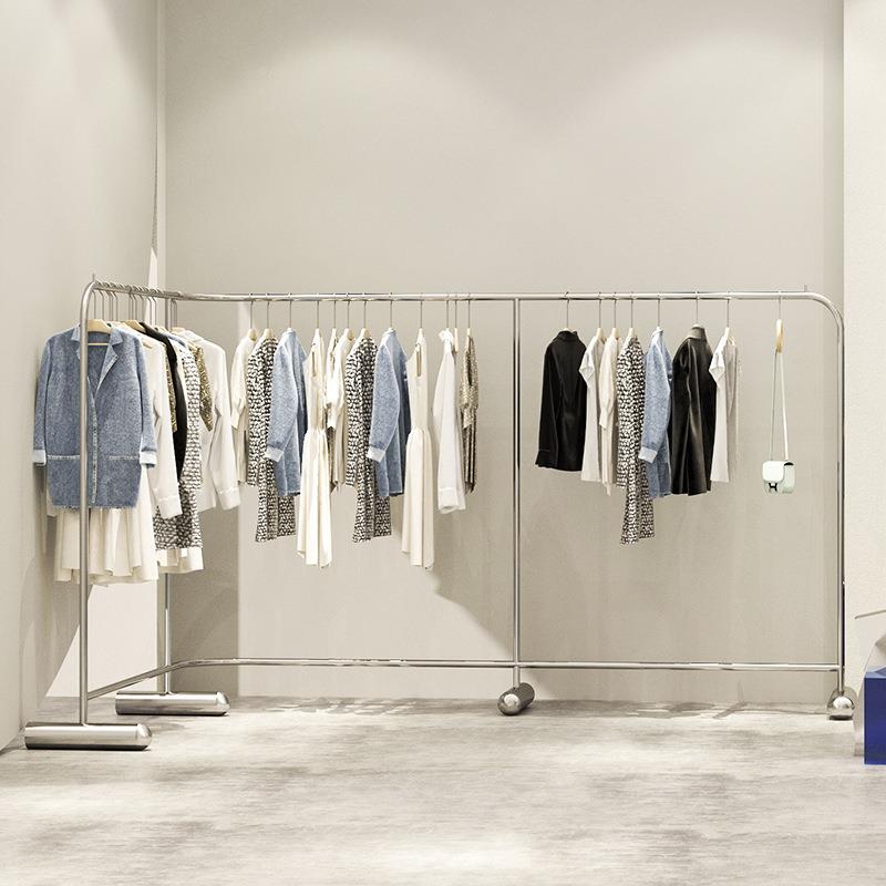 服装店展示架不jb-20222锈陈钢简约衣落地式岛挂架男女童装店货架