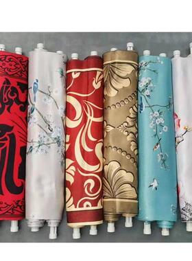 新款式婚礼道中色具飘顶挂画风纱幔婚庆吊顶装饰古典KKQ红中国卷