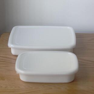 加盘厚卷边搪瓷盘厨房收DHU纳盘冰箱带盖保鲜盒备菜烤沥油盘盘