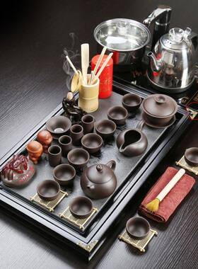 整套木茶盘茶套37126装茶一体紫砂功夫实具办公家用客厅全自具动