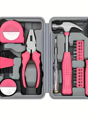 2粉4件/39件工具套通用家WQI用具工箱装套装红色