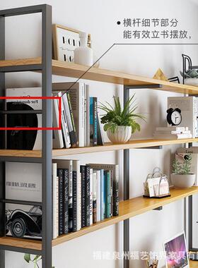 实木墙上隔板书架书脑RFS一桌体组合家用学原木长条书桌电办生公