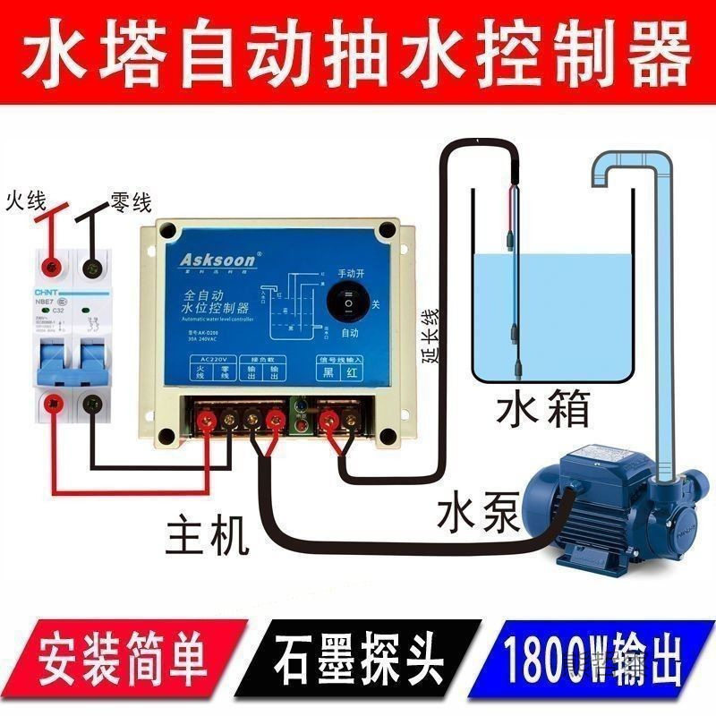自建房水塔水箱自动上水控制器