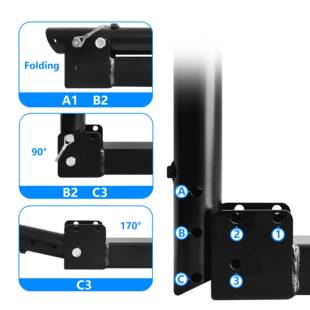 美版汽车车尾杆改装拖车可折叠车载旗支架杠旗杆座紧固接连器763
