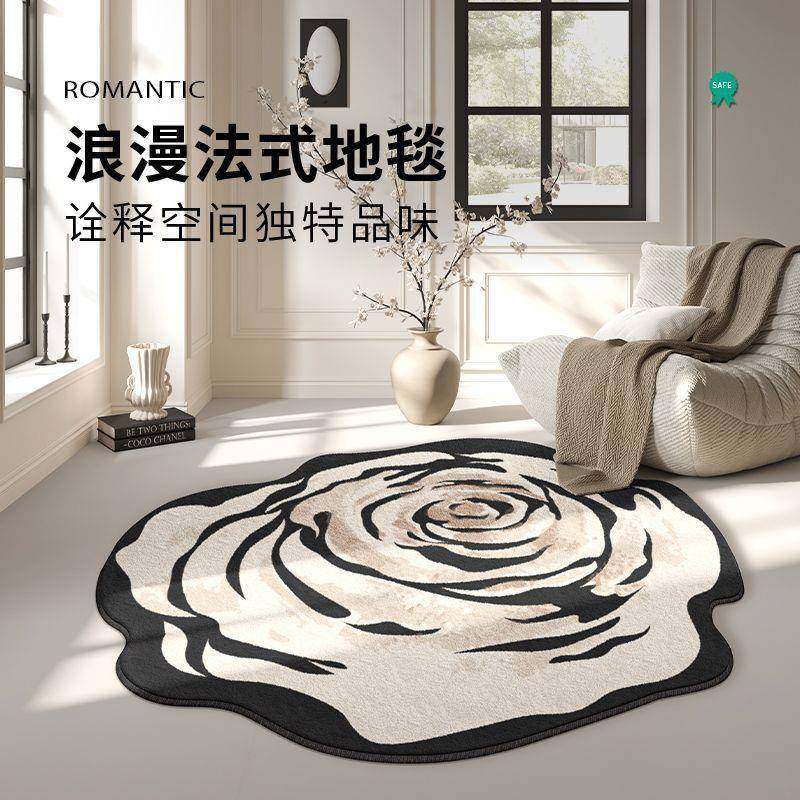 椅地客圆厅不规则形感卧室床边衣帽间梳妆台椅子FZY摇花朵毯地垫