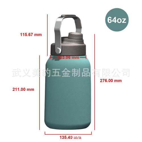 现货新款6o684z一加仑大容量桶户外便携手提4冰动304不锈钢运旅行