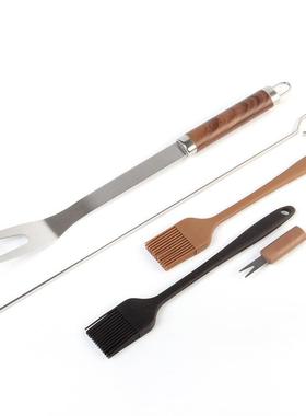 工具套装烤具套装户外不锈钢烤BB烧烧IXD烤Q用具仿彩木PP烤具