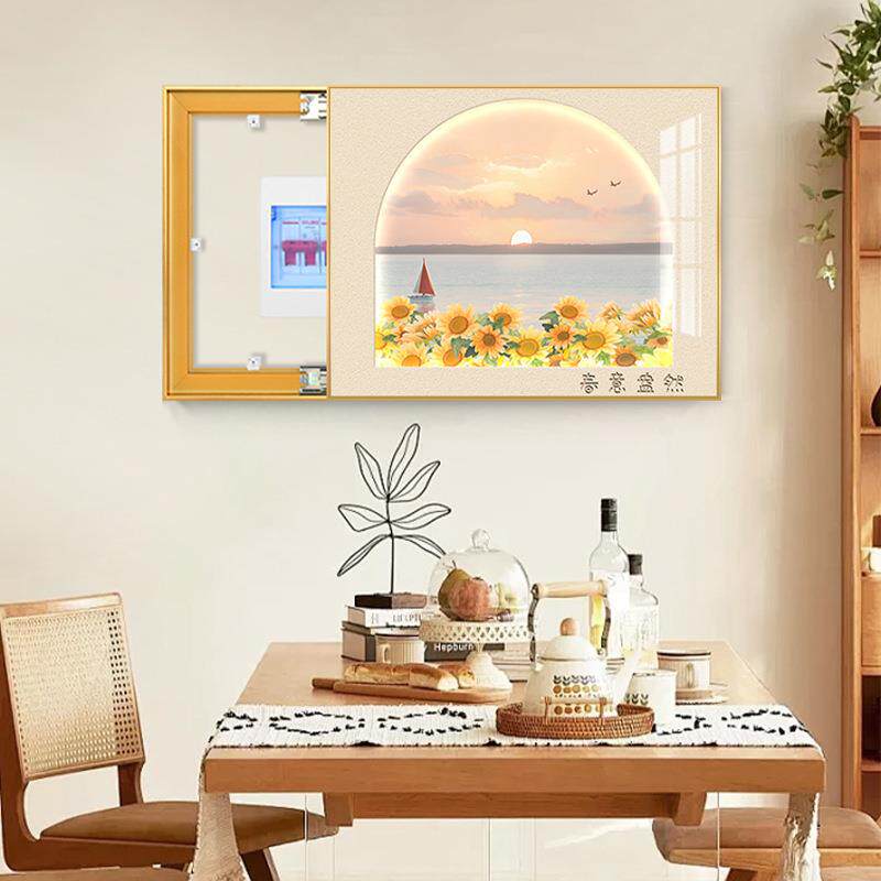 遮挡弱奶电箱开关盒挂油YH-017画电表箱装饰画箱免打孔壁画配电多