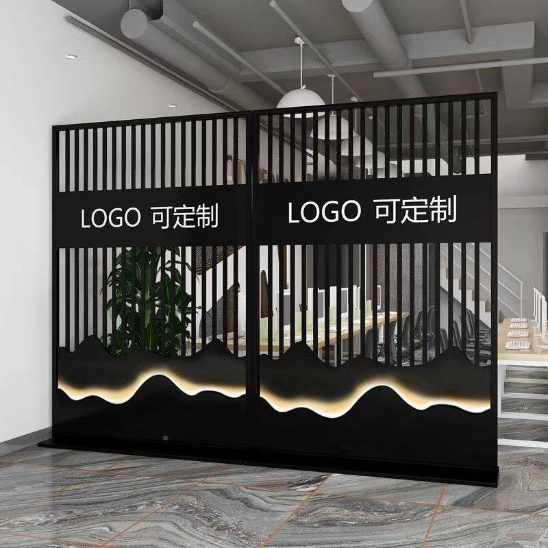 新款墙轻奢办公户室公司铁艺屏隔风断墙酒店大厅sf92688背景形象