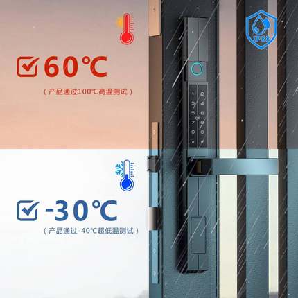 前别墅院双T30面智锁双开能门庭栅栏铁门双面指纹电子锁IP68后防